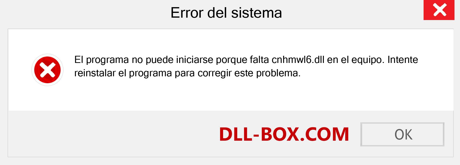 ¿Falta el archivo cnhmwl6.dll ?. Descargar para Windows 7, 8, 10 - Corregir cnhmwl6 dll Missing Error en Windows, fotos, imágenes